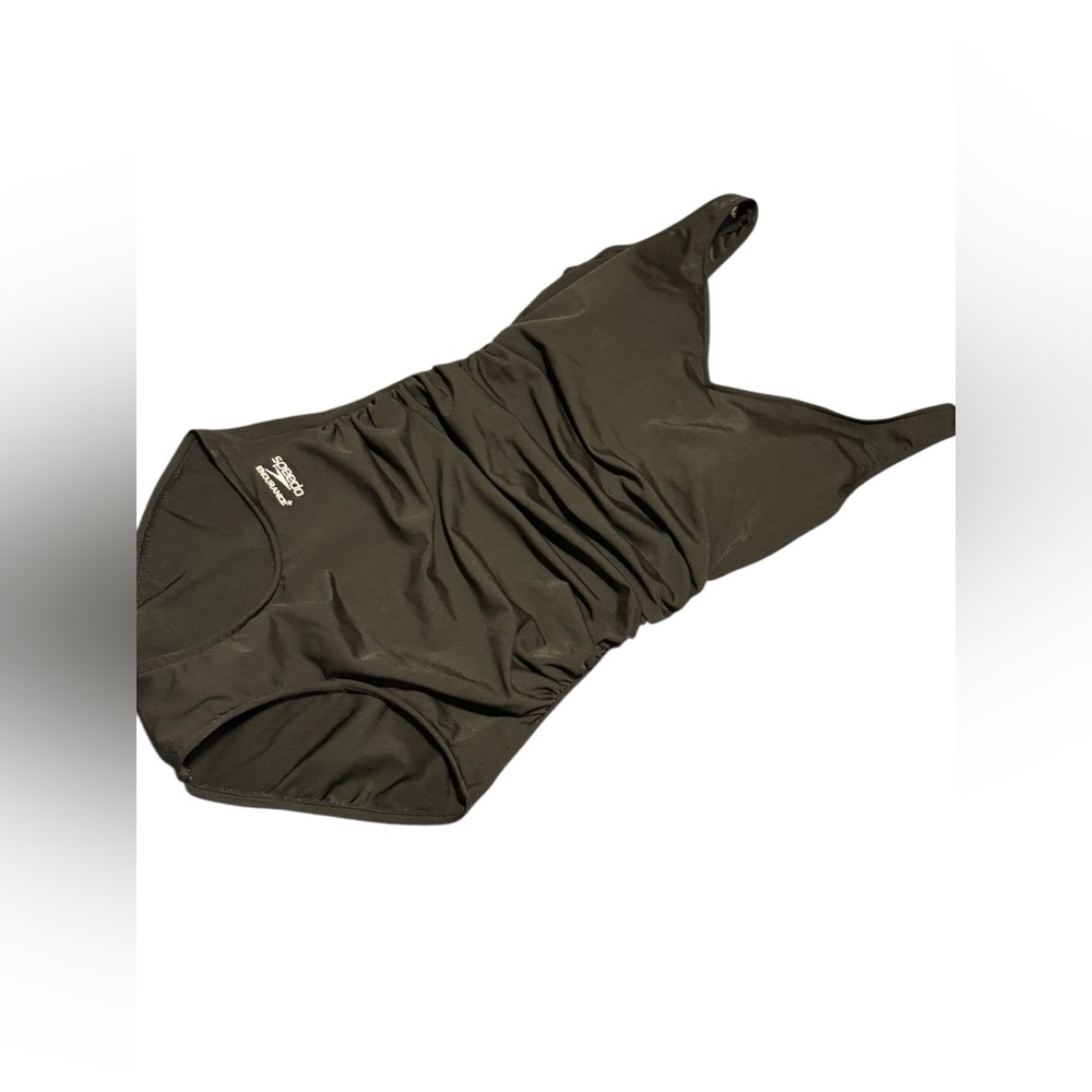Speedo Endurance Plus Shirred Front One Piece Swimsuit Black Size 8 Power Mesh - Picture 12 of 12